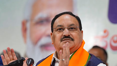  Union Minister J P Nadda during a press conference on Seva Sankalp Abhiyan, at BJP office, in Bengaluru, Tuesday, Sept. 15, 2026.