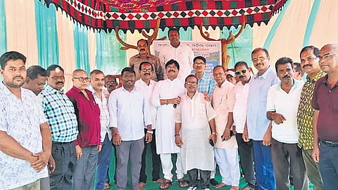 Members of Dandakaranya Development Mahamancha during the protest.