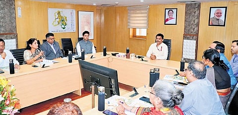 Delhi Development Authority officials during the MPD 2047 meeting  