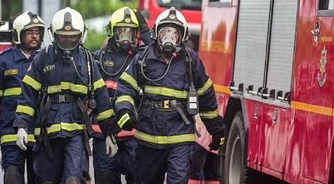 A fire tender and police team reached the spot after being alerted.