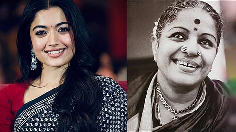 Rashmika Mandanna (L), MS Subbulakshmi