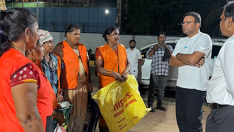 The Commissioner directed officials to segregate and remove idol remnants, flowers, pooja materials and other waste immediately after the immersion process.