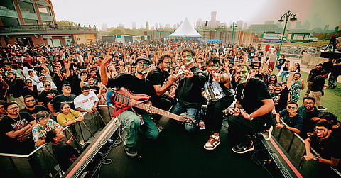 Members of Motherjane at the stage