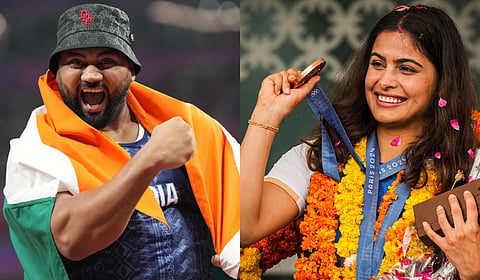 Tajinderpal Singh Toor (L) & Manu Bhaker.
