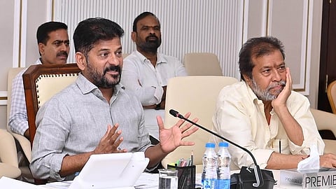 Chief Minister A Revanth Reddy, along with Minister Damodar Rajanarsimha, 