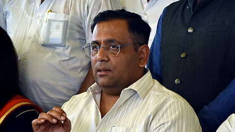 Senior NCP (SP) leader and party spokesperson Mahesh Tapase during a press conference in Mumbai.
