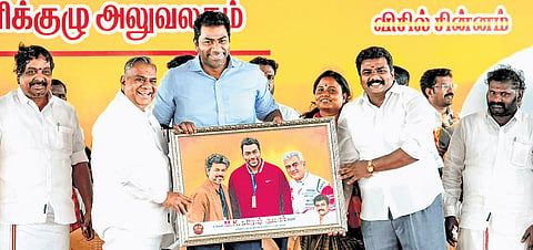 PWD Minister Aadhav Arjuna at Madurantakam on Saturday 