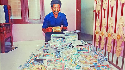 Rajan with his lottery collection.
