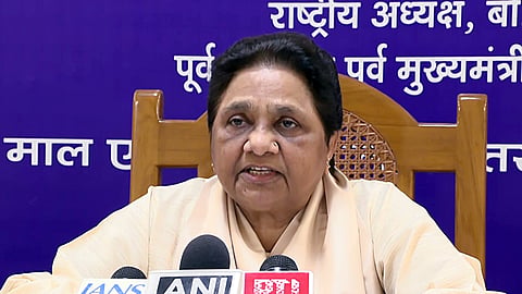 Former Uttar Pradesh Chief Minister and Bahujan Samaj Party (BSP) supremo Mayawati during a press conference in Lucknow.