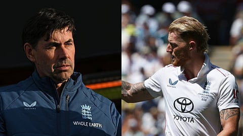England's Test Cricket coach Stephen Fleming (L) & former captain Ben Stokes.