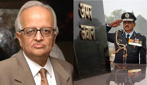 Former RBI governor Bimal Jalan (L) and ex-IAF chief NAK Browne.