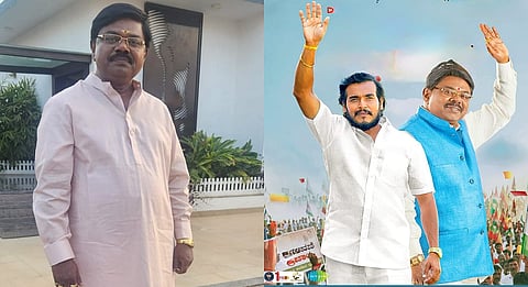 (L) Dr N Narasimha Murthy; (R) Common Man poster