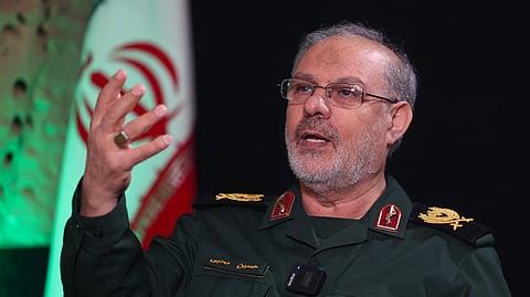 Hossein Mohebbi, spokesperson of Iran's Islamic Revolution Guard Corps (IRGC), speaks during an exclusive interview with AFP in Tehran on September 22, 2026.