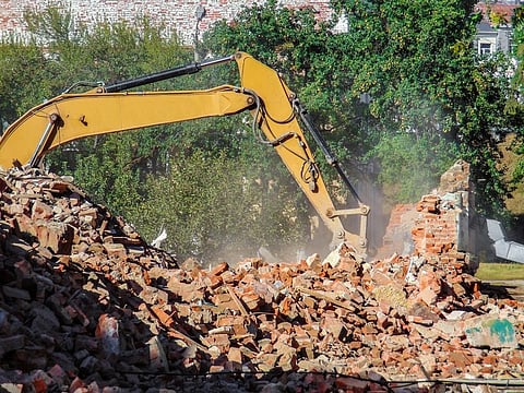 The demolition drive was undertaken to clear the road stretch for widening work, officials said.
