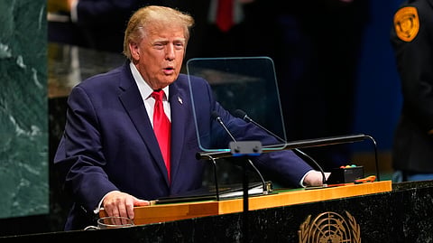 United States President Donald Trump speaks during the 81st session of the United Nations General Assembly at United Nations headquarters, Tuesday, Sept. 22, 2026.