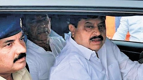 BJP state chief N Ramchander Rao detained by police at Jadcherla while he was on his way to visit the Jurala project on Tuesday.