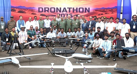 Air Marshal Ashutosh Dixit, Vice Chief of the Air Staff, inaugurates the maiden IAF Dronathon-2026 at the Pokhran Field Firing Range in Jaisalmer. Over 20 Indian defence companies, startups, MSMEs, DPSUs and innovators are participating in the event from September 14-16, 2026.