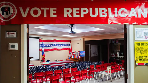 The Hidalgo County Republican Party Headquarters are seen, Wednesday, Sept. 16, 2026, in McAllen, Texas.
