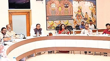 Chief Minister Mohan Charan Majhi chairing the 46th HLCA meeting at Lok Seva Bhawan.