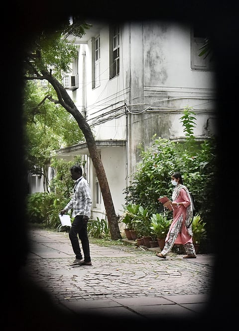 Searches on at Veeramani’s office at Gopalapuram on Wednesday 