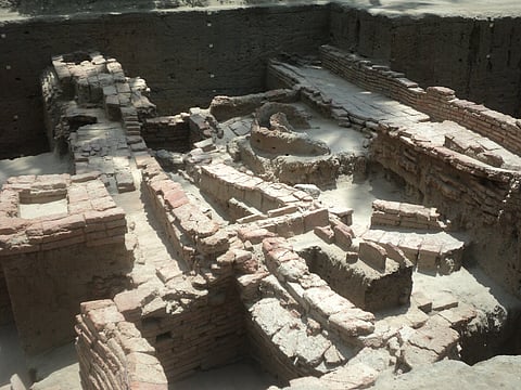 Ancient brick structure found at the ASI’s excavation site in Keezhadi   
