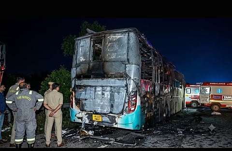 According to the police sources, the accident happened at around 11 pm when the bus was near Jewar, Gautam Buddh Nagar district.