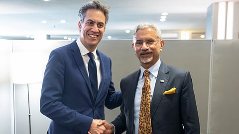External Affairs Minister S Jaishankar with UK Foreign Secretary Ed Miliband.