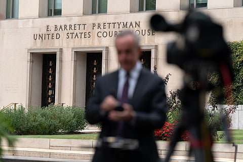 The E. Barrett Prettyman U.S. Federal Courthouse, is seen Wednesday, Sept. 23, 2026, in Washington. 