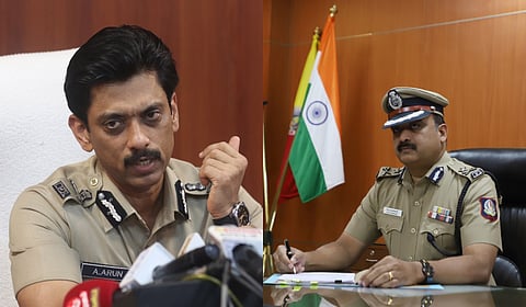 IPS officers A Arun (L) and N Kannan (R).