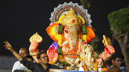 Police conduct Flag March in Hyderabad ahead of Ganesh immersion procession