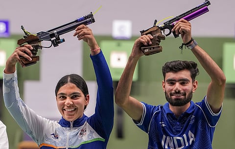 Suruchi Singh and Kamaljeet after their victory on Friday