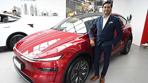 Sharad Agarwal, MD, Tesla India, at the inauguration of Tesla Experience Centre in Chennai.