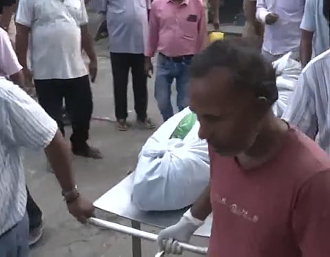 Body of Nimisha Thakuria being taken home after Postmortem of  was done at GMCH