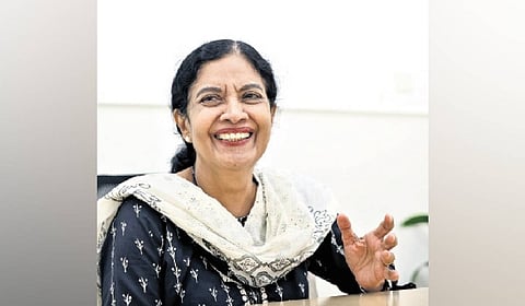Writer Khyrunnisa A interacting with TNIE team of journalists as part of the City Express Dialogues series in Thiruvananthapuram.