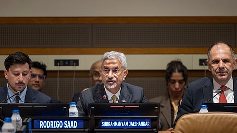 External Affairs Minister S. Jaishankar co-chairs an event on 'AI in the Context of International Peace & Security, with an Emphasis on Maritime Security' along with Greece's Foreign Minister George Gerapetritis and others, in New York, Sept. 25, 2026.