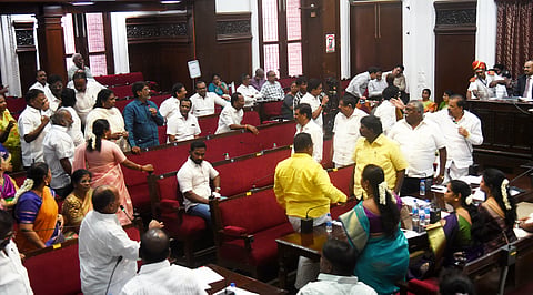 VCK councillors Gopinath, C Ambethvalavan and B Yazhini walked out.