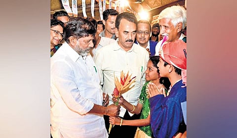 Ministers Bhatti and Jupally attend the World Tourism Day 2026 celebrations at Shilparamam on Saturday.