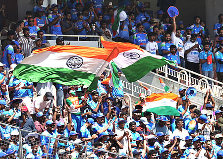 Indian fans were in high spirits during the first ODI between India and the West Indies at the Greenfield Stadium 