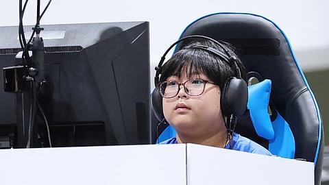 Japan's Yuki Kurihara competes in the Puyo Puyo Champions final of the eSports event during the 2026 Asian Games at the Aichi Sky Expo in Tokoname on September 26, 2026.