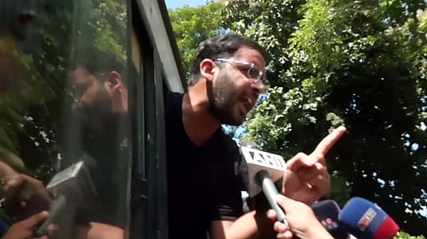 CJP National Spokesperson Ashutosh Ranka speaks to the media after being detained by police during the CJP Volunteer Meet in Guwahati on Sunday, Sept. 27, 2026.