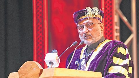 Vice-President C P Radhakrishnan addressing the graduation day ceremony of SUT Academy of Medical Sciences in Thiruvananthapuram