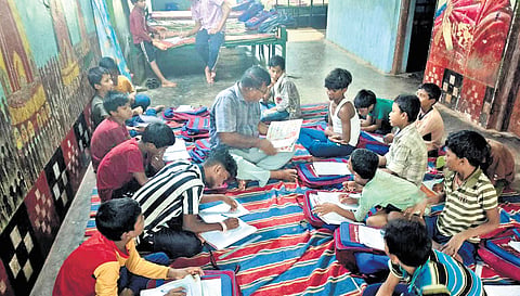 Saroj Kumar Behera with the students