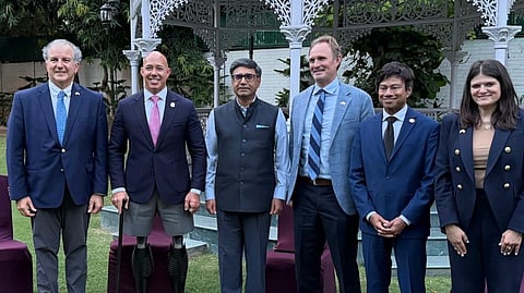 Foreign Secretary Vikram Misri (C) met a bipartisan US Congressional delegation in New Delhi on Sunday, Sept. 27, 2026.