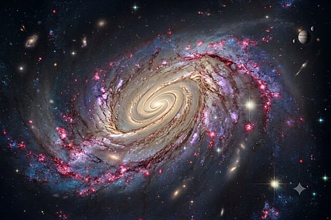 Early galaxies enriched space with heavy elements: Study