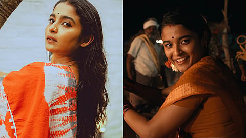 Chaithra J Achar (L) in a still from Meesaya Murukku 2 (R)