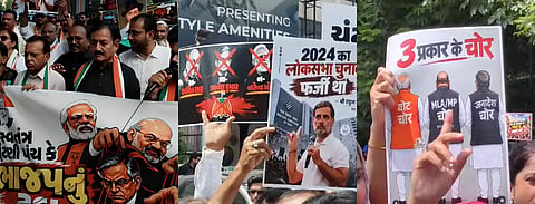 he Congress staged statewide protests across Gujarat on Monday, demanding the resignation of Chief Election Commissioner Gyanesh Kumar over alleged large-scale deletion of voters’ names from electoral rolls under the Special Intensive Revision (SIR) 