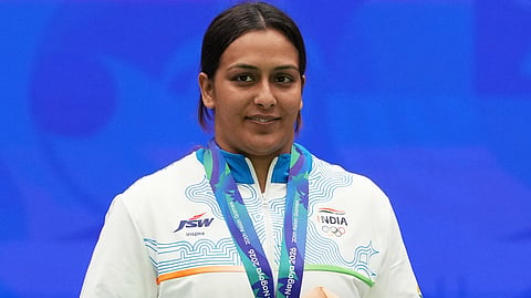 Pincky Balhara with the medal on Monday