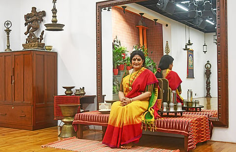 Dance guru Geeta Chandran in her beautiful temple-like home in Delhi 