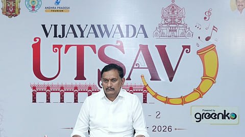 Vijayawada MP Kesineni Sivanath addressing the media on Sunday.