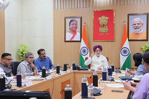 Lieutenant-Governor Taranjit Singh Sandhu during the meeting on Monday.